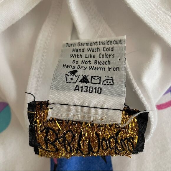VINTAGE Bob Mackie Wearable Art Insect Print Tee White Size Medium - Picture 5 of 6